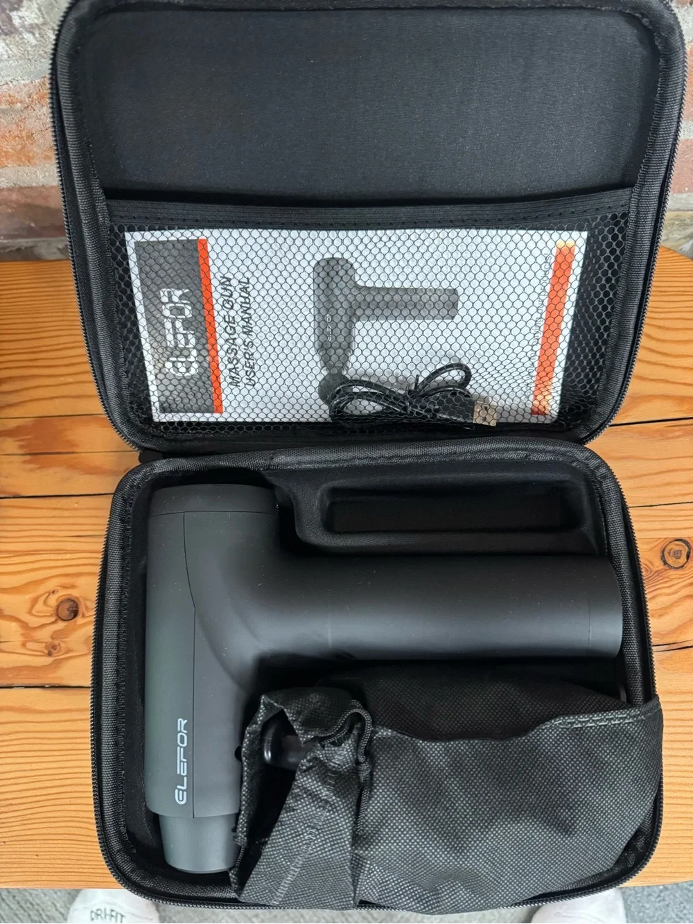 Black Handheld Massage Gun with Travel Case
